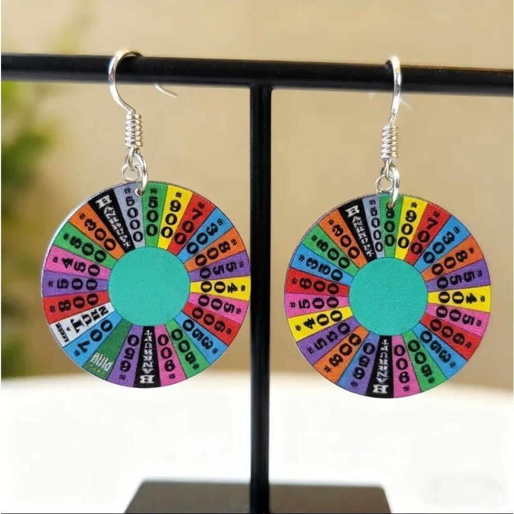 Wheel Of Fortune Round Earrings